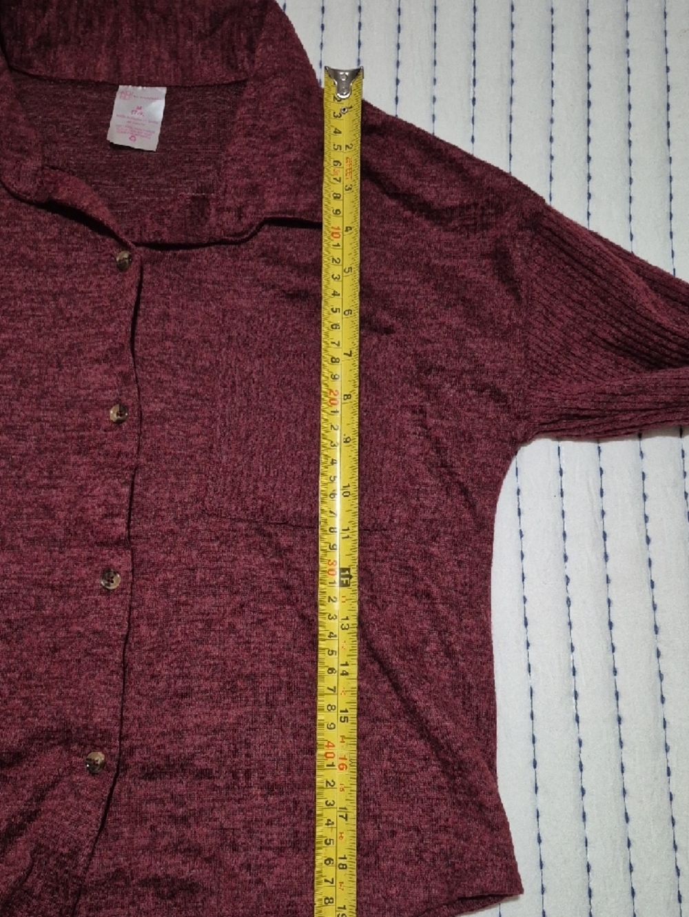 🌼Free w/purchase - Maroon Knit Button-Up Sweater Top - Picture 3 of 5